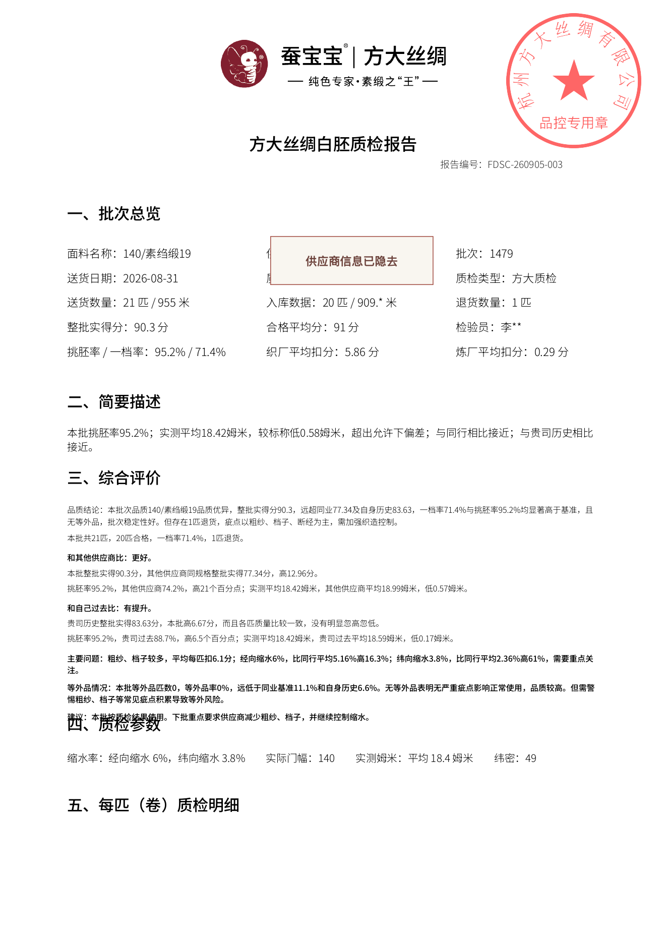 白胚逐匹验收，再去染色脱敏报告首页